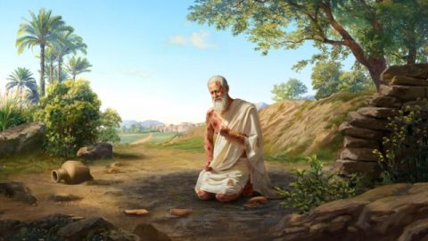 Satanás mais uma vez tenta Jó (feridas brotam por todo o corpo de Jó)