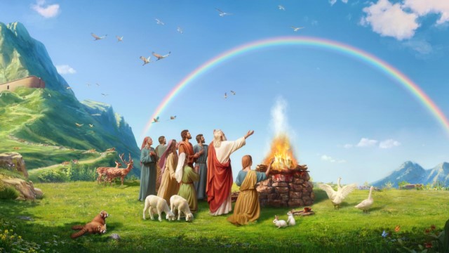 Deus faz o arco-íris como um símbolo de Sua aliança com o homem